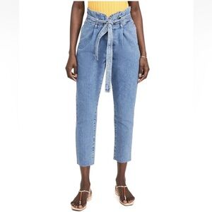 DL1961 Susie Tapered Leg High Rise Paper Bag Jeans 25 Skylight 90's Style new